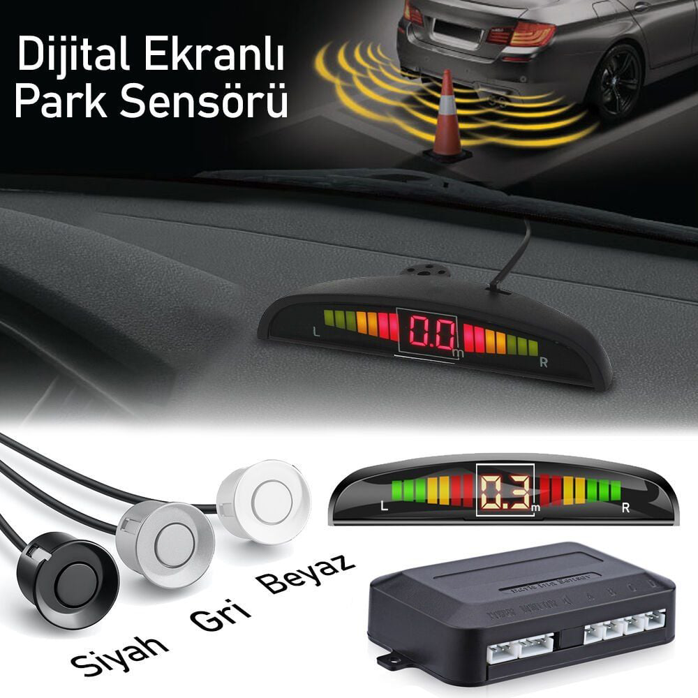 Drs Tuning Araç Park Uyumlu Sensörü Dijital Ekranli Ses İkazli 3 Renk Seçene