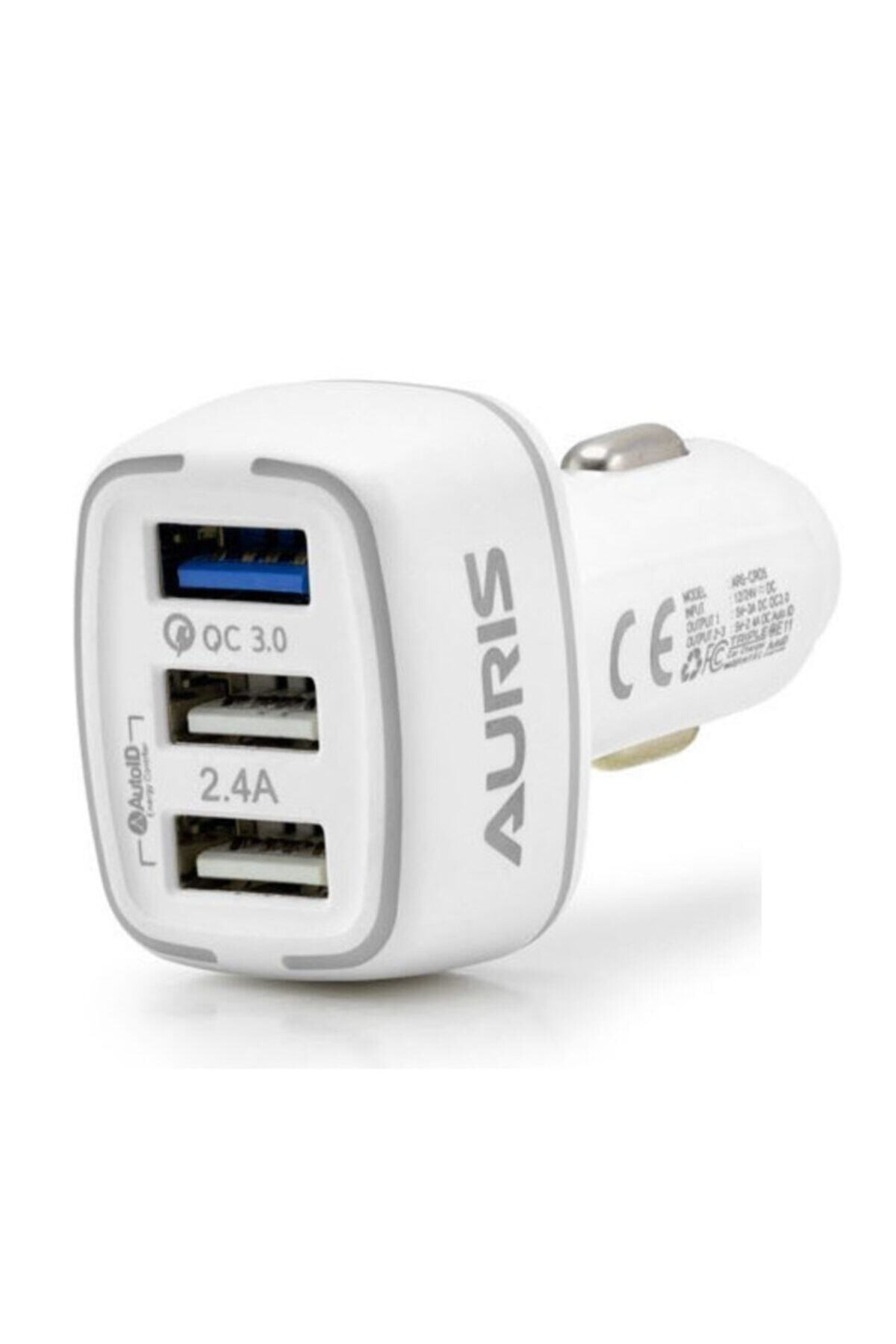 Araç Şarj Cihazı Oto Çakmaklık Şarj Aleti 3 Port Usb Hızlı Şarj 5