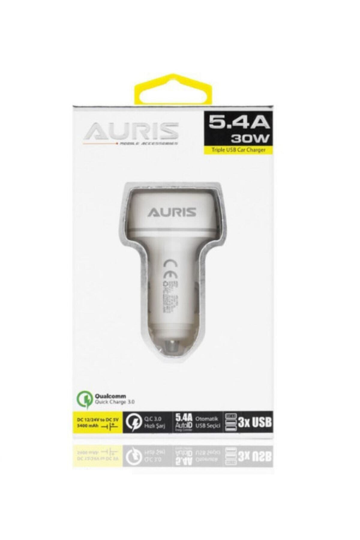 Araç Şarj Cihazı Oto Çakmaklık Şarj Aleti 3 Port Usb Hızlı Şarj 5