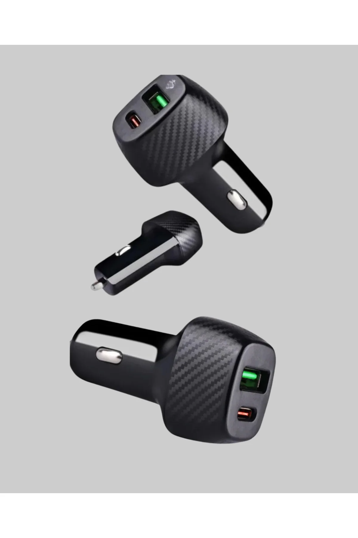 Araç Tipi Hızlı Şarj Adaptörü Type-C PD USB Çift Port Kompakt