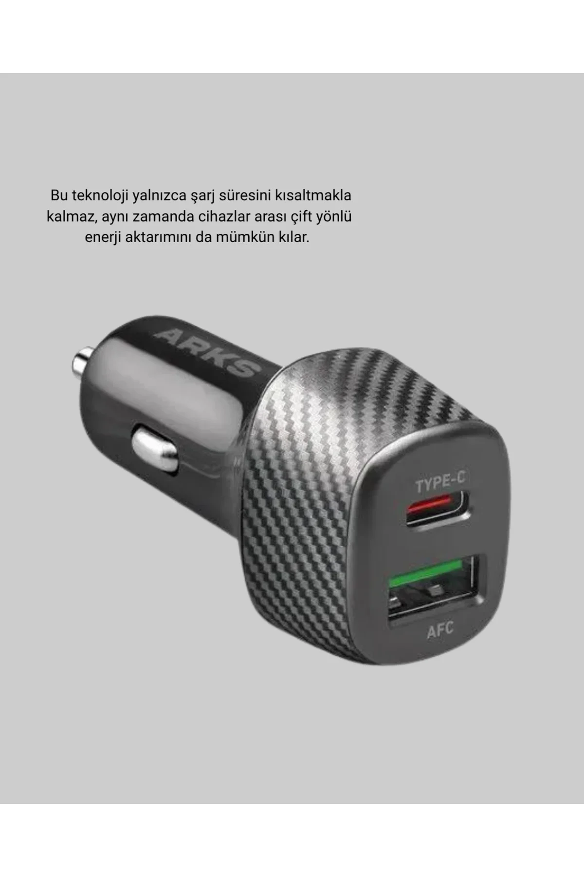 Araç Tipi Hızlı Şarj Adaptörü Type-C PD USB Çift Port Kompakt