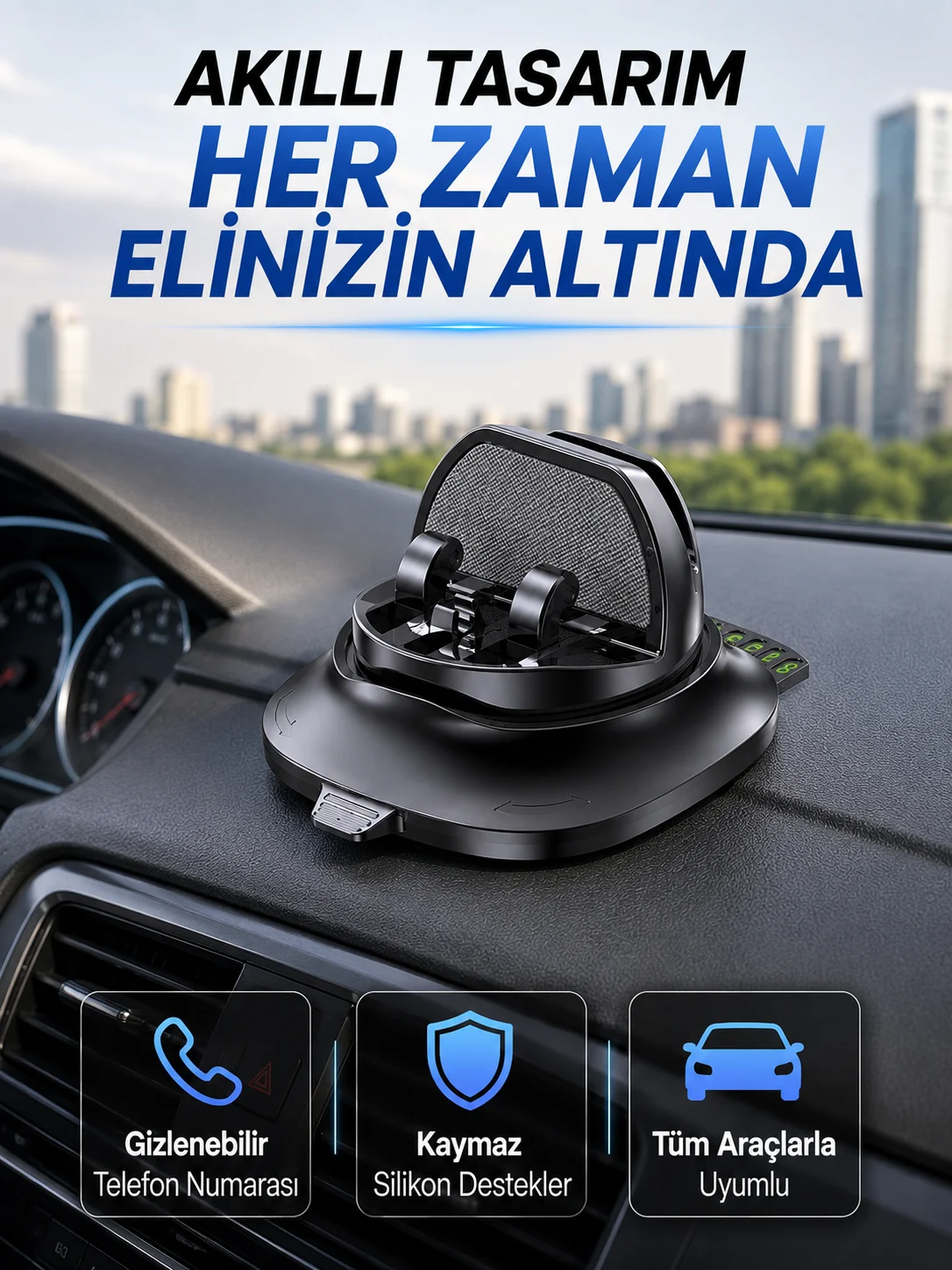 Araç Torpidosu İçin Telefon Tutucu Gizlenebilir Park Telefon Numaralı Stand Araç Torpidosu İçin Telefon Tutucu Gizlenebilir Park Telefon Numaralı Stand