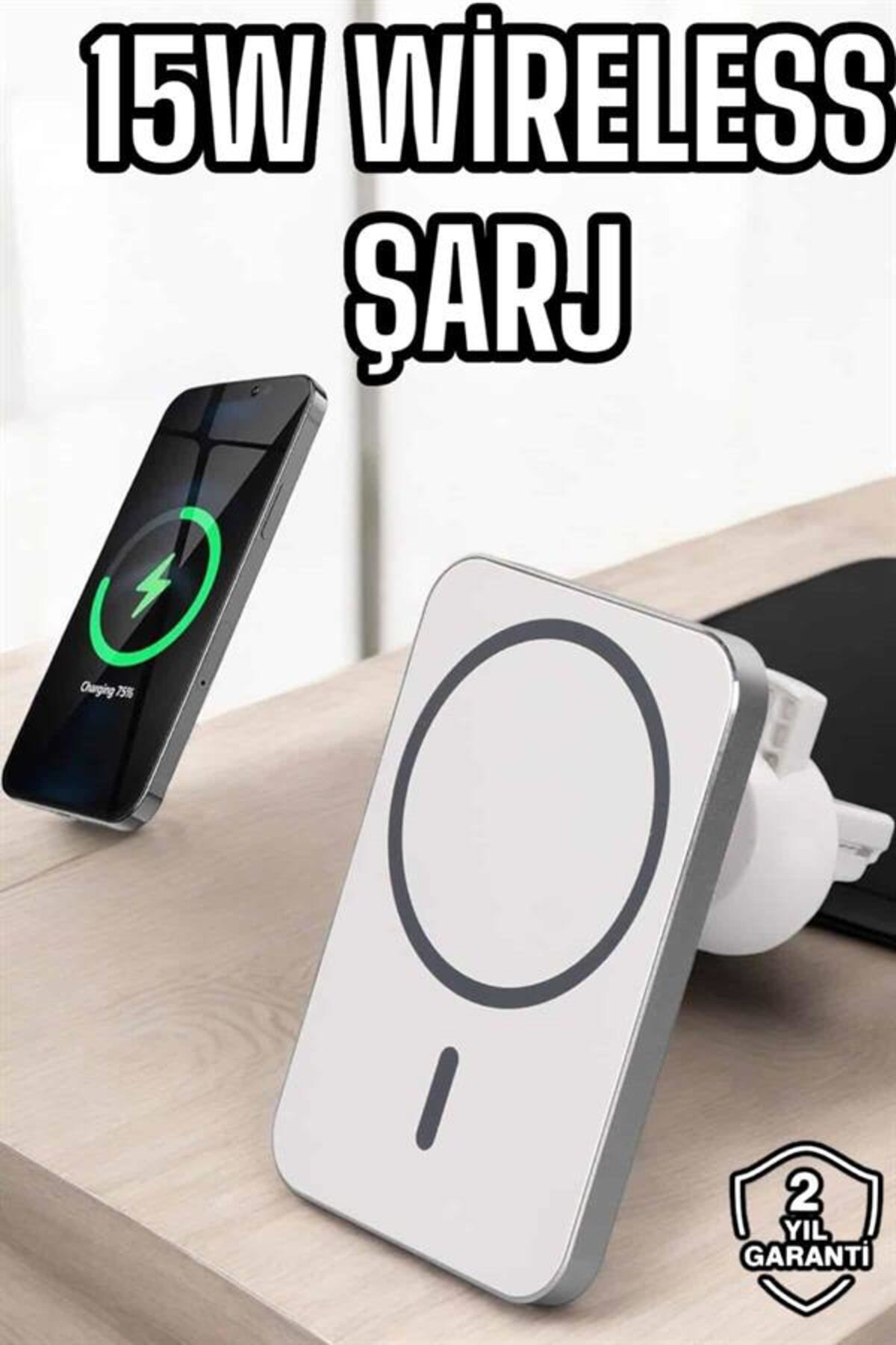 araç uyumlu Kablosuz 15W Taşınabilir Şarj Aleti Çift Kablo - Lisi