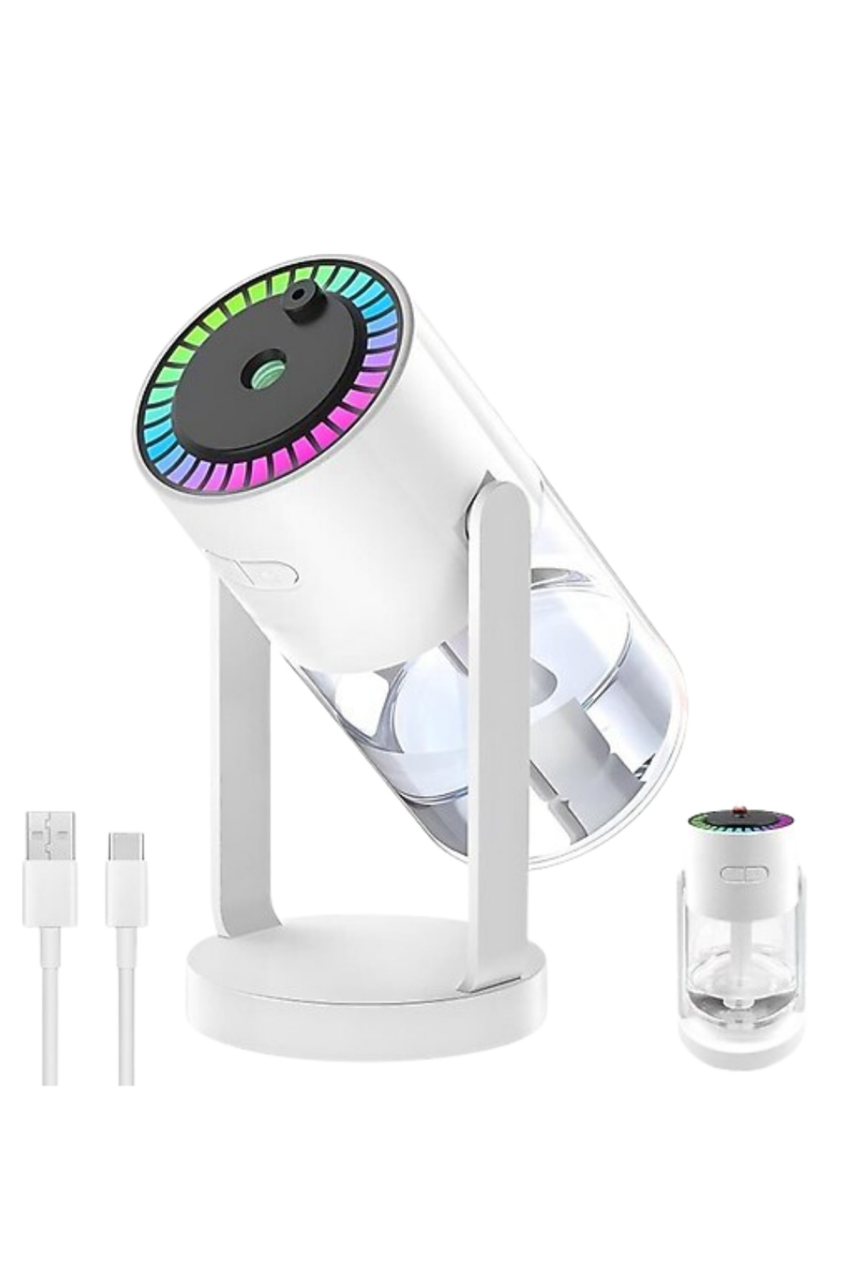 Araç ve Ev İçin Hava Nemlendirici Projektörlü Sessiz Buhar - Lisi