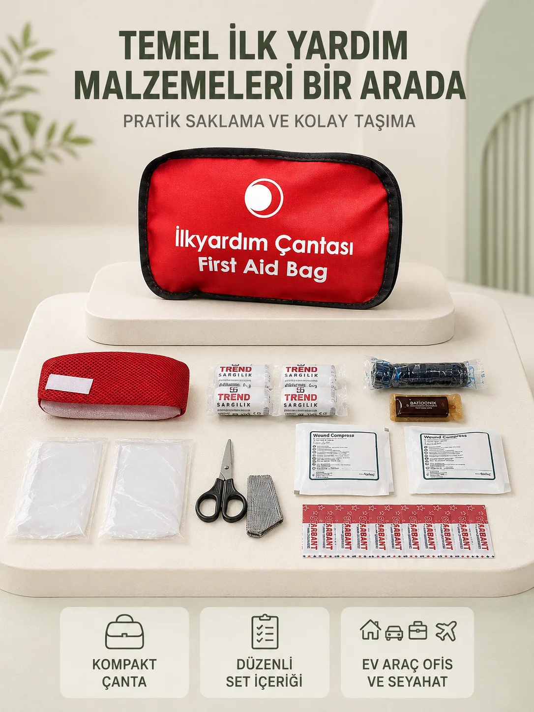 Araç ve Ev İçin İlk Yardım Çantası Acil Set Fiyatı, Yorumları ve Özellikleri