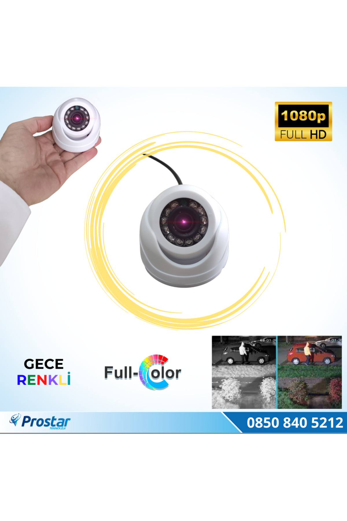 Navistar Araçlar İçin Mini Plastik Dome 2 Mp Full Hd Gece Renkli Görüşlü K