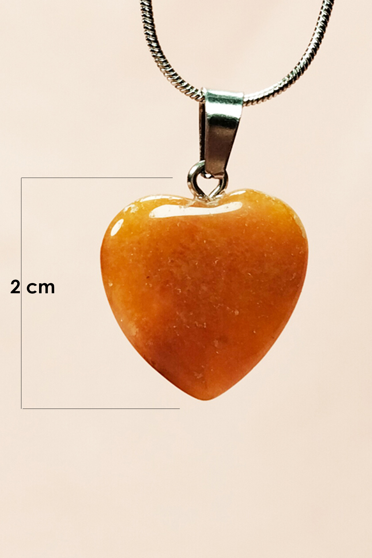 Aragonit Doğal Taşı Zincirli El Yapımı Kolye Uç: 2 cm Zincir: 20 