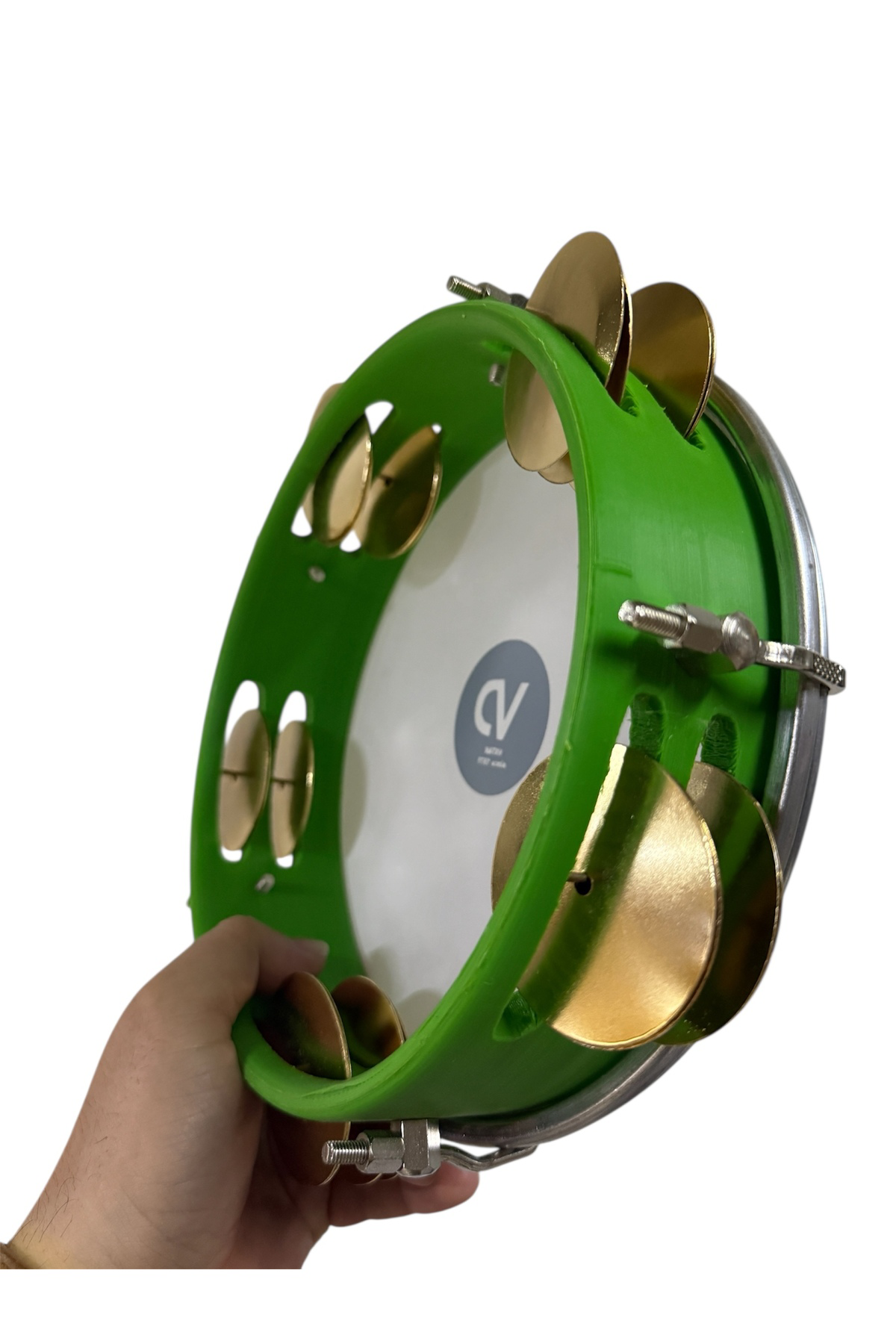 Arap Fasıl Tefi Profesyonel Yeşil Renk Carbon Kasnak Vd Beyaz Fil