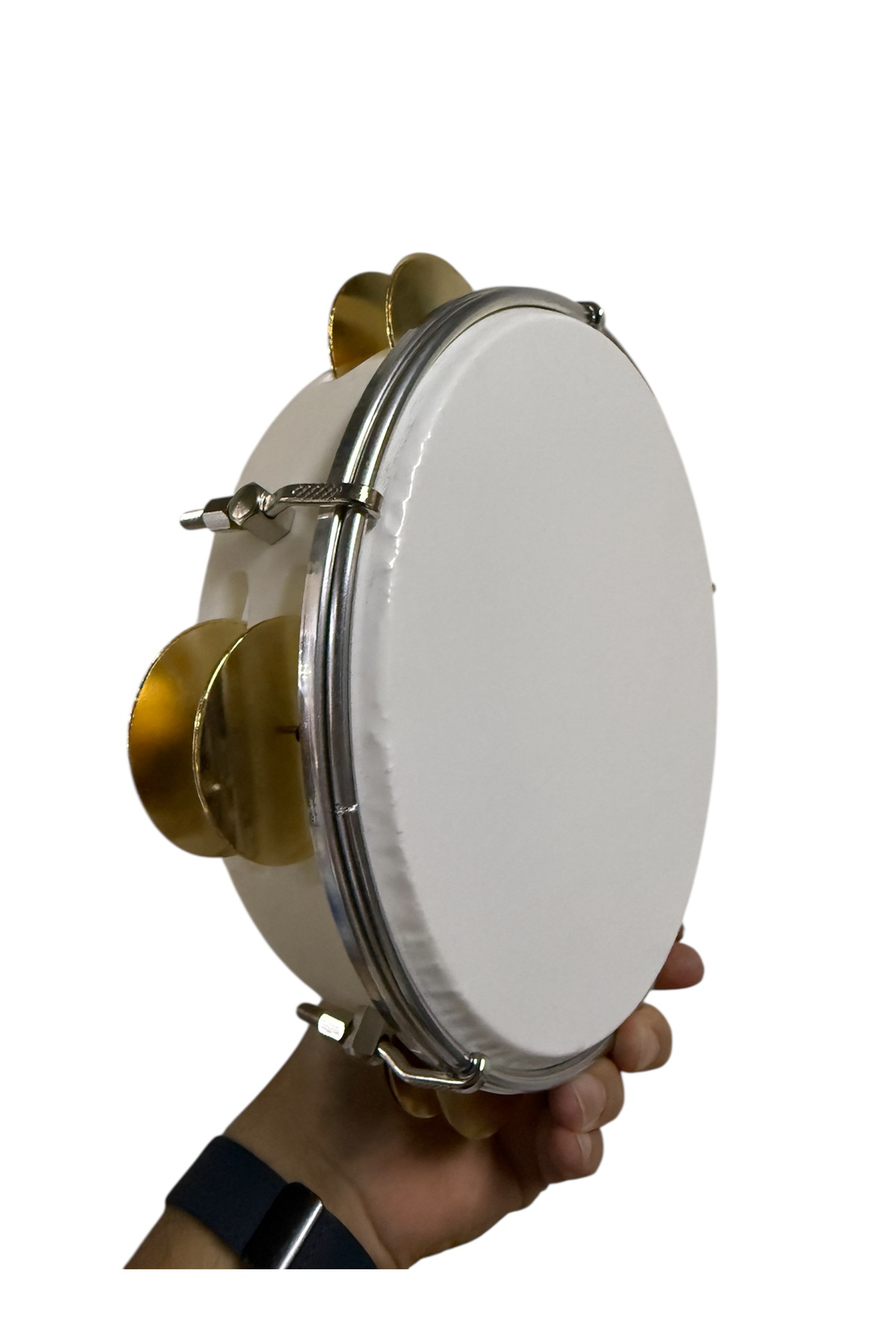 Arap Fasıl Tefi Profesyonel Beyaz Renk Carbon Kasnak Film Beyaz K