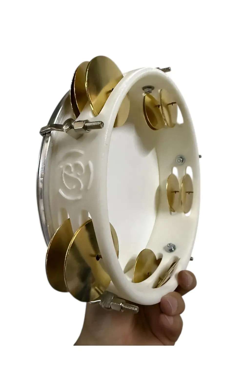 Arap Fasıl Tefi Profesyonel Beyaz Renk Carbon Kasnak Film Beyaz K