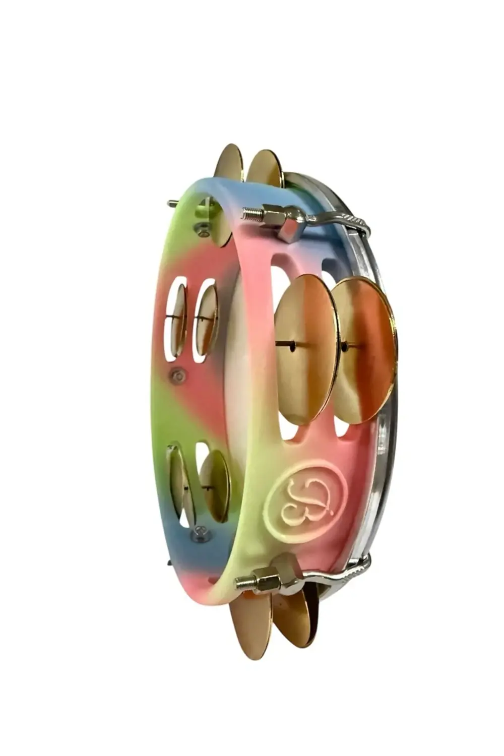 Arap Fasıl Tefi Profesyonel Carbon Gökkuşağı Rengi Kasnak Beyaz F