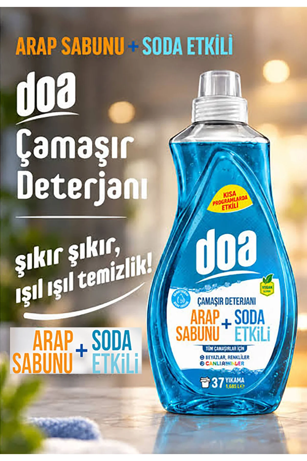 Arap Sabunu ve Soda Etkili Çamaşır detarjanı Tüm Çamaşırlar / Makine ve Elde Vegan Arap Sabunu ve Soda Etkili Çamaşır detarjanı Tüm Çamaşırlar / Makine ve Elde Vegan