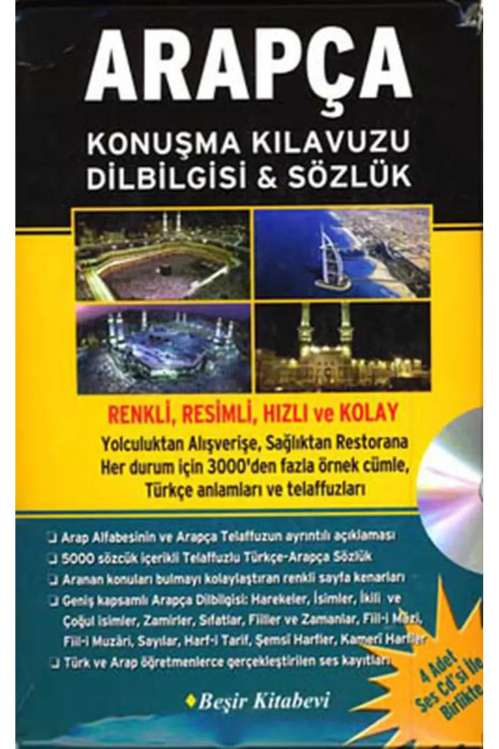 Arapça Konuşma Kılavuzu Dilbilgisi Sözlük 4 Adet Ses CDsi ile Bir