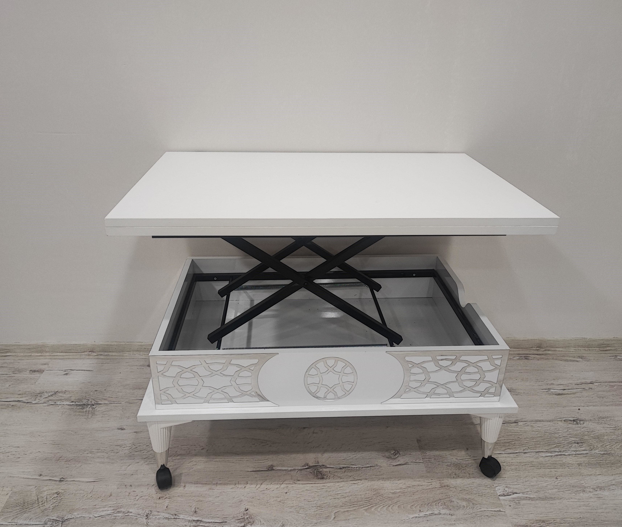 Aras 5 Kademeli Tekerlekli Akıllı Sihirli Orta Sehpa 60x90