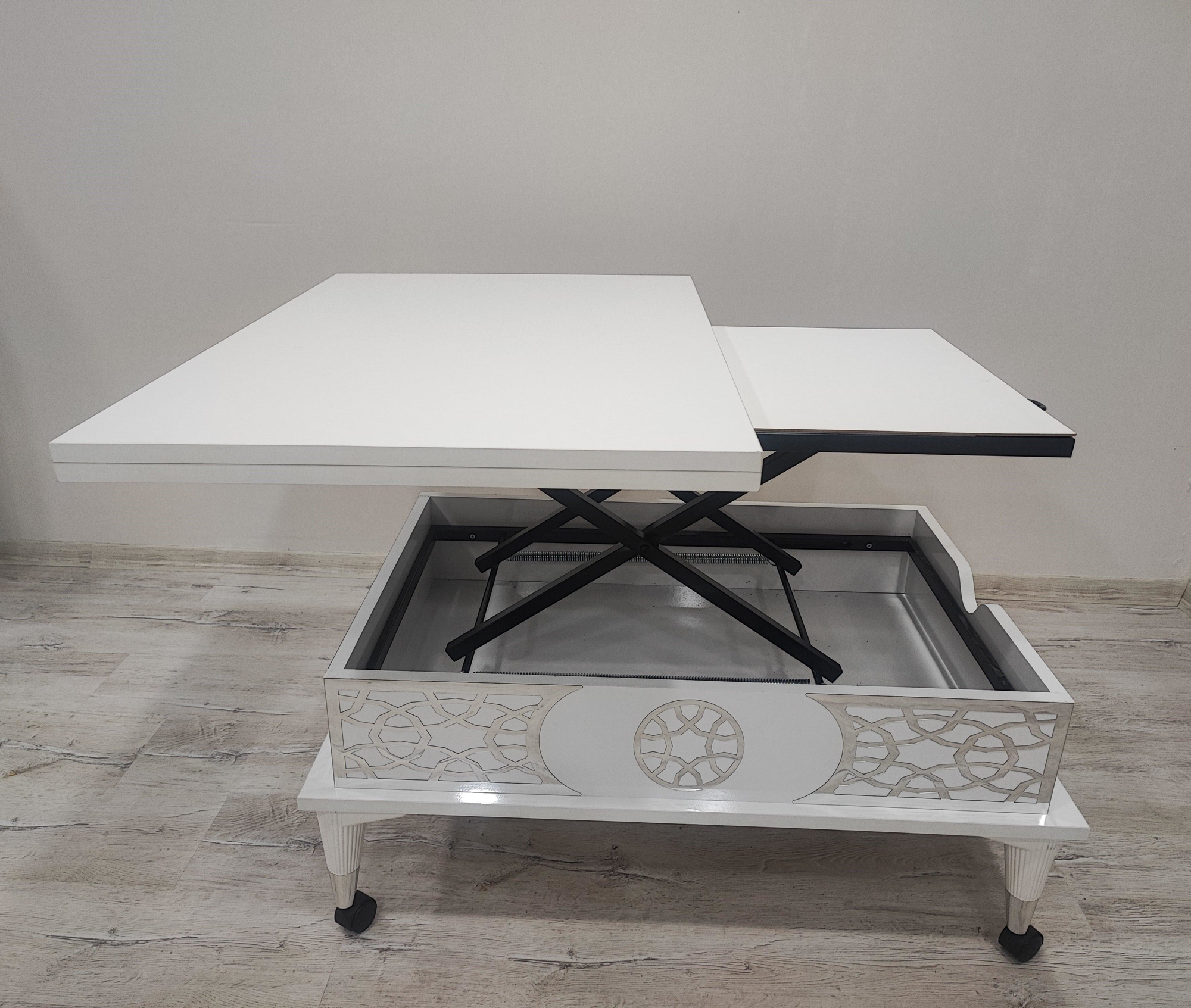 Aras 5 Kademeli Tekerlekli Akıllı Sihirli Orta Sehpa 60x90