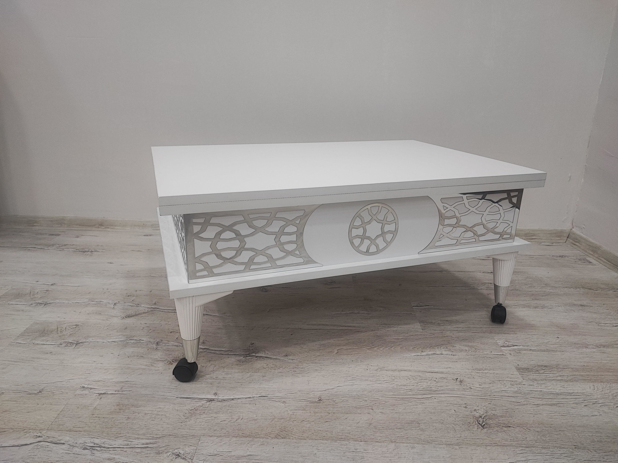 Aras 5 Kademeli Tekerlekli Akıllı Sihirli Orta Sehpa 60x90