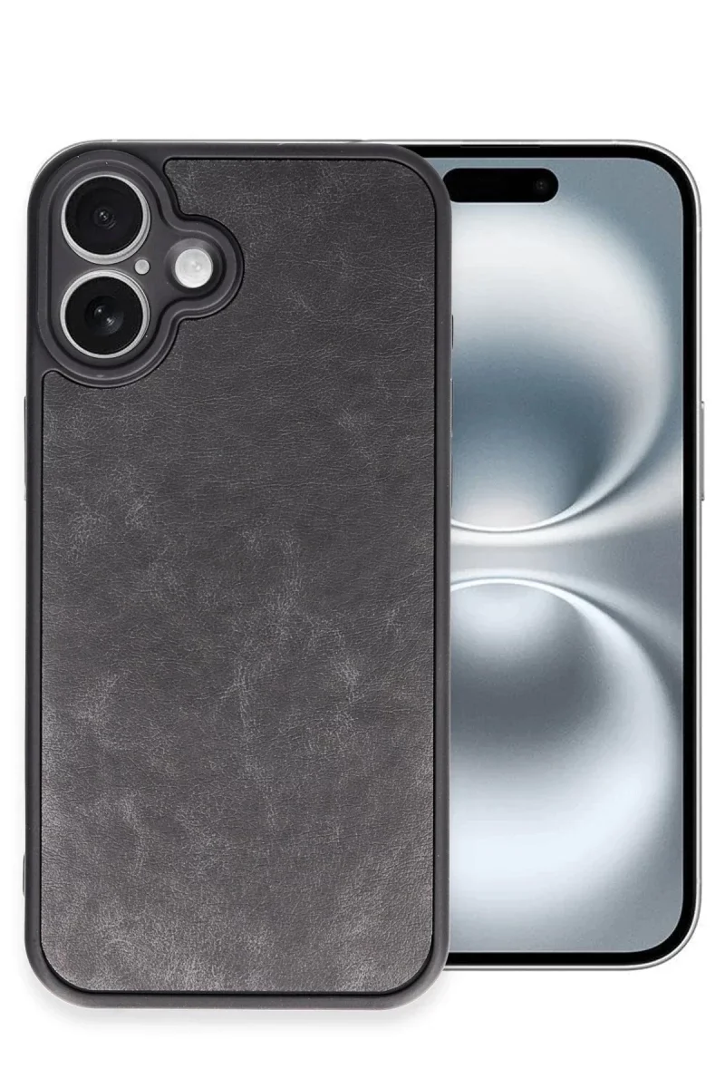 Aras Deri Kapak iPhone 16 Plus ile Uyumlu Siyah Premium Deri Telefon Kılıfı - 360° Koruma Aras Deri Kapak iPhone 16 Plus ile Uyumlu Siyah Premium Deri Telefon Kılıfı - 360° Koruma