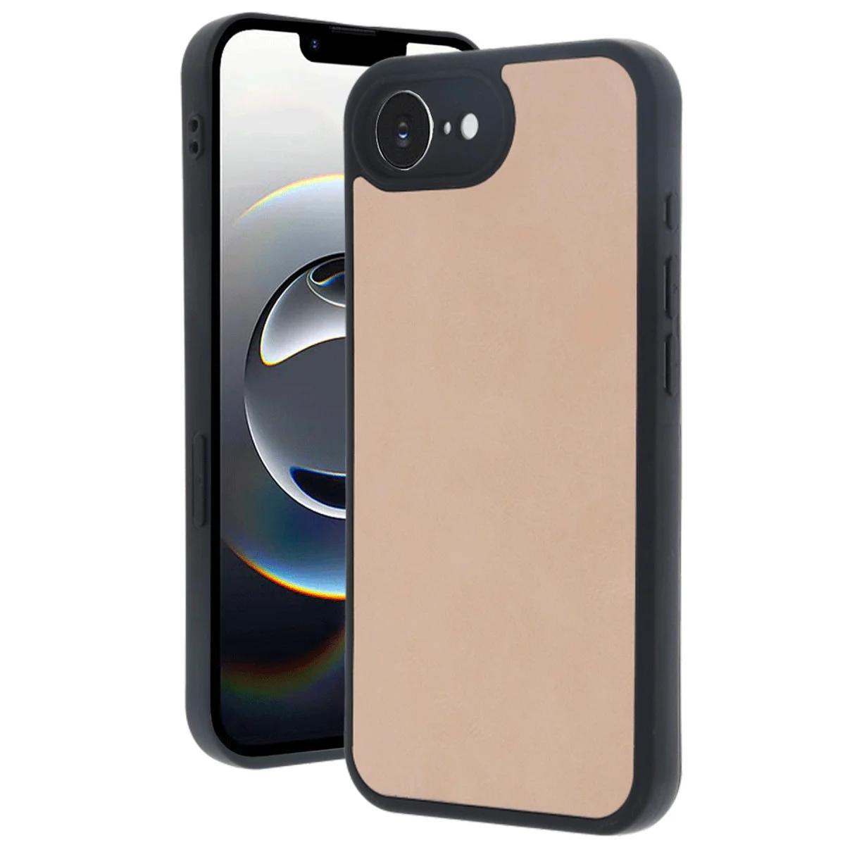 Aras Deri Kapak - iPhone 16E Pudra Rengi Premium Kılıf ve Korumalı Kılıf