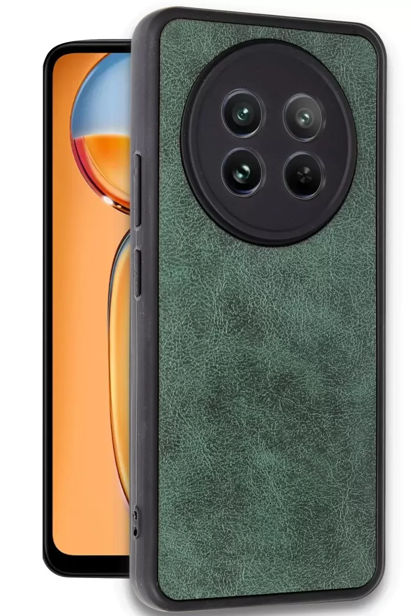 Aras Deri Kapak Kılıf - Koyu Yeşil iPhone 12 5G ile Uyumlu Premium Deri Telefon Kılıfı