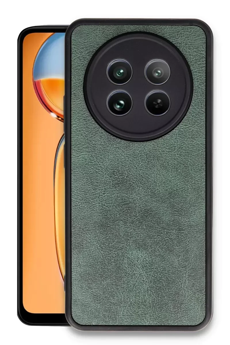 Aras Deri Kapak Kılıf - Koyu Yeşil iPhone 12 5G ile Uyumlu Premium Deri Telefon Kılıfı