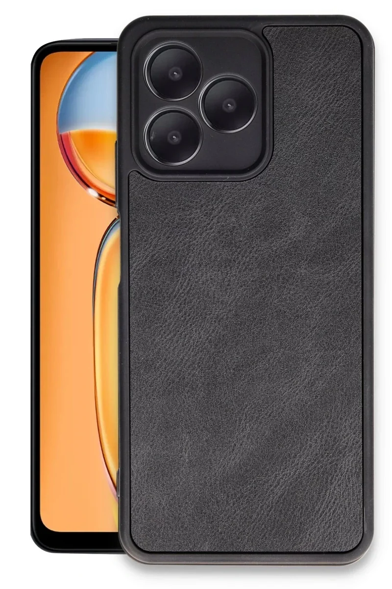 Aras Premium Deri Kılıf - Realme Note 50 ile Uyumlu Siyah Arka Kapak Aras Premium Deri Kılıf - Realme Note 50 ile Uyumlu Siyah Arka Kapak