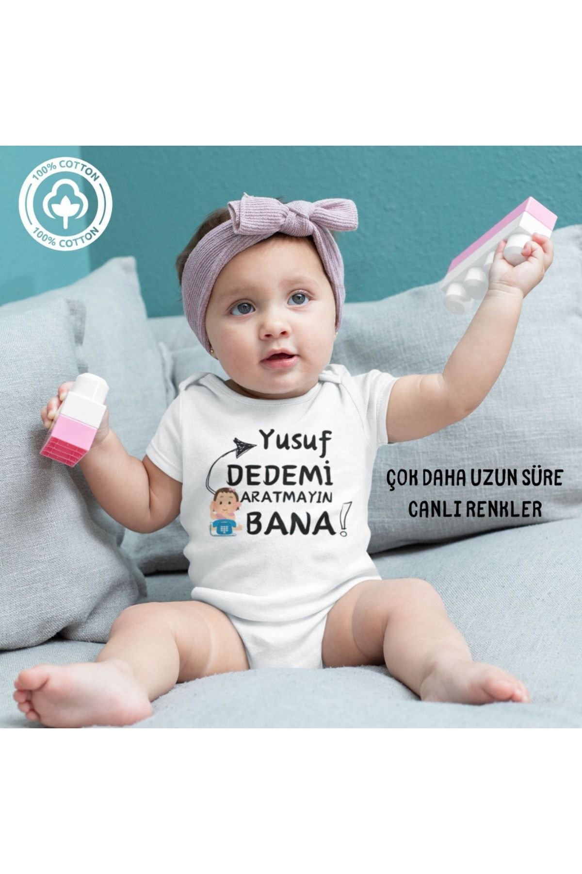Aratmayın bana Yazılı Kişiye Özel Kız Bebek Zıbın