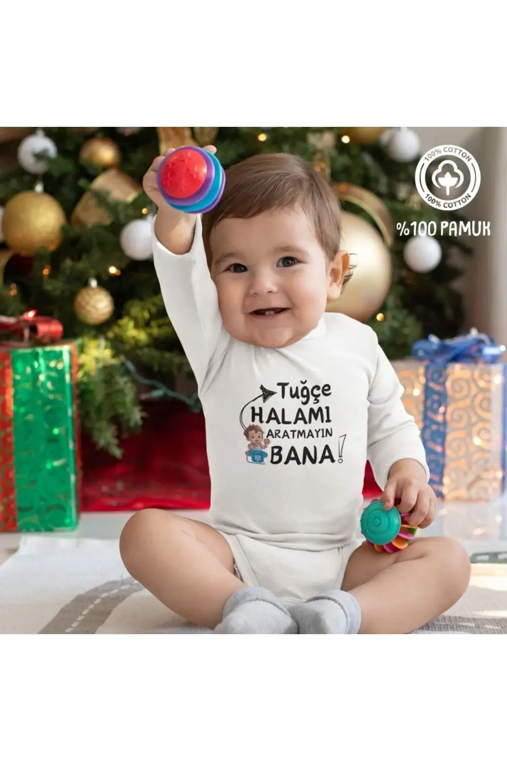 Aratmayın bana Yazılı Kişiye Özel Erkek Bebek Zıbın