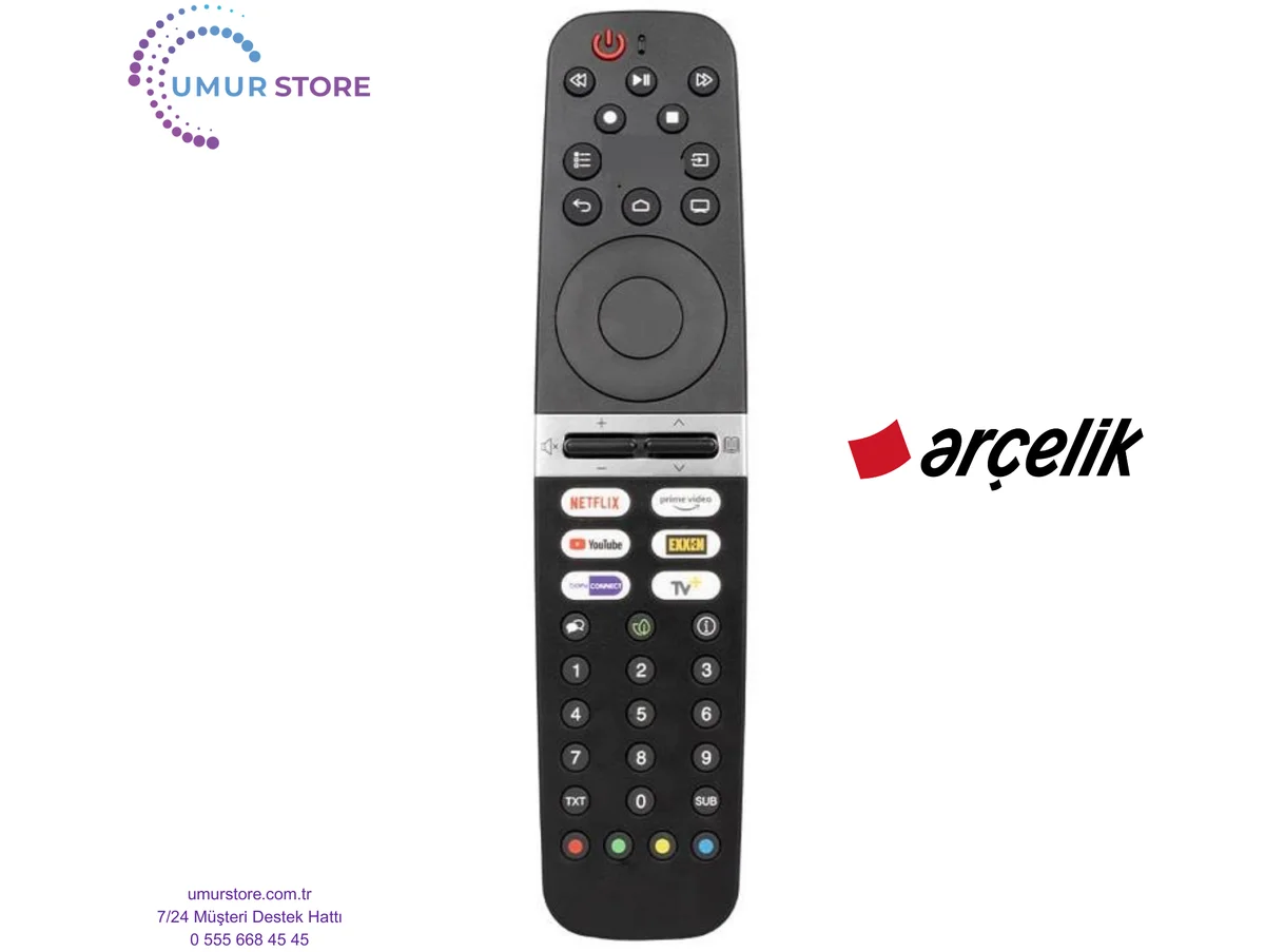 Arçelik İle Uyumlu A40 D 695 B Android LED Tv Kumandası-Mikrofons