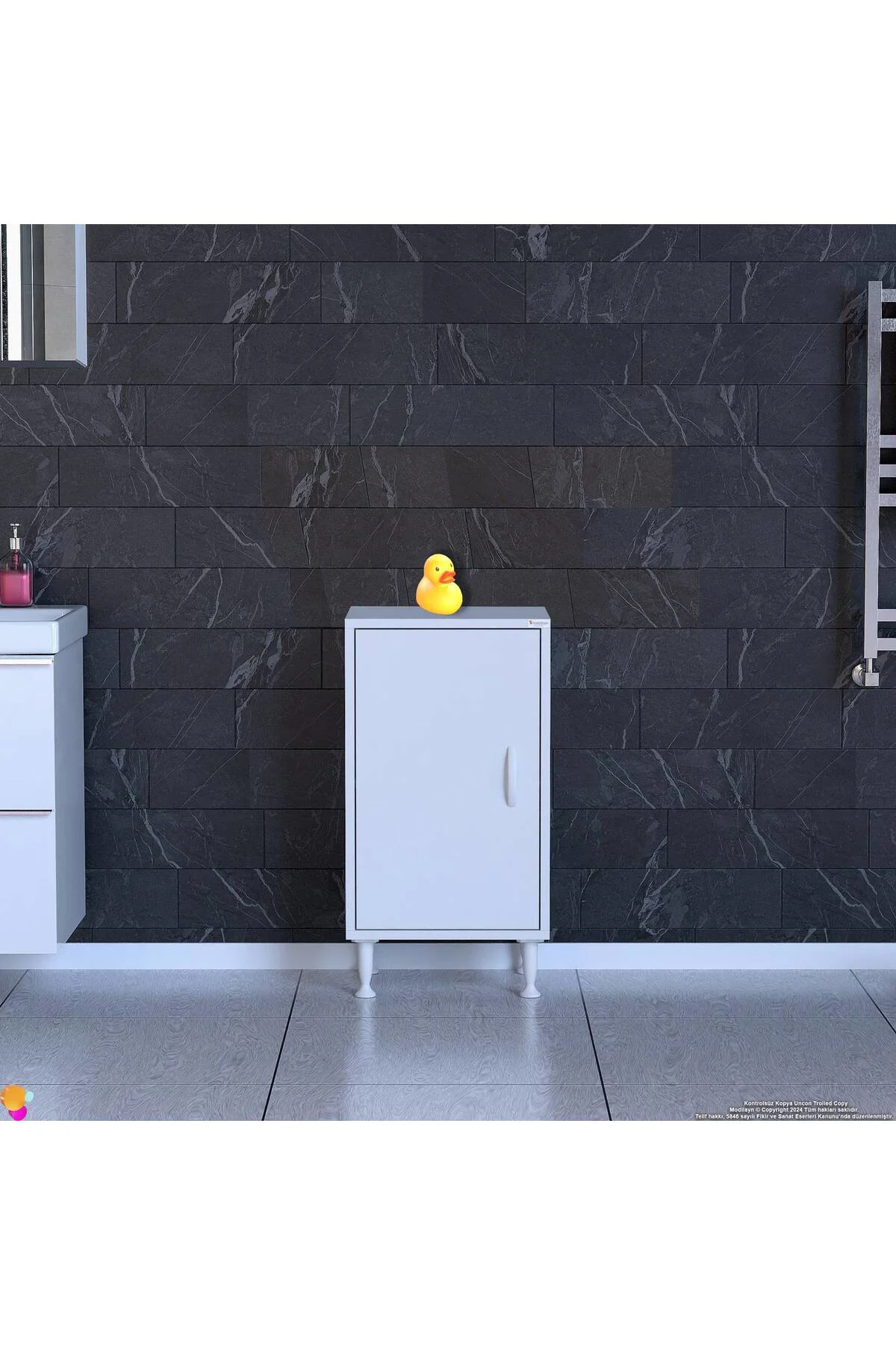 Arden 45 cm Beyaz 2 Bölmeli Banyo Düzenleyici Dolap 1 Raflı Çok A