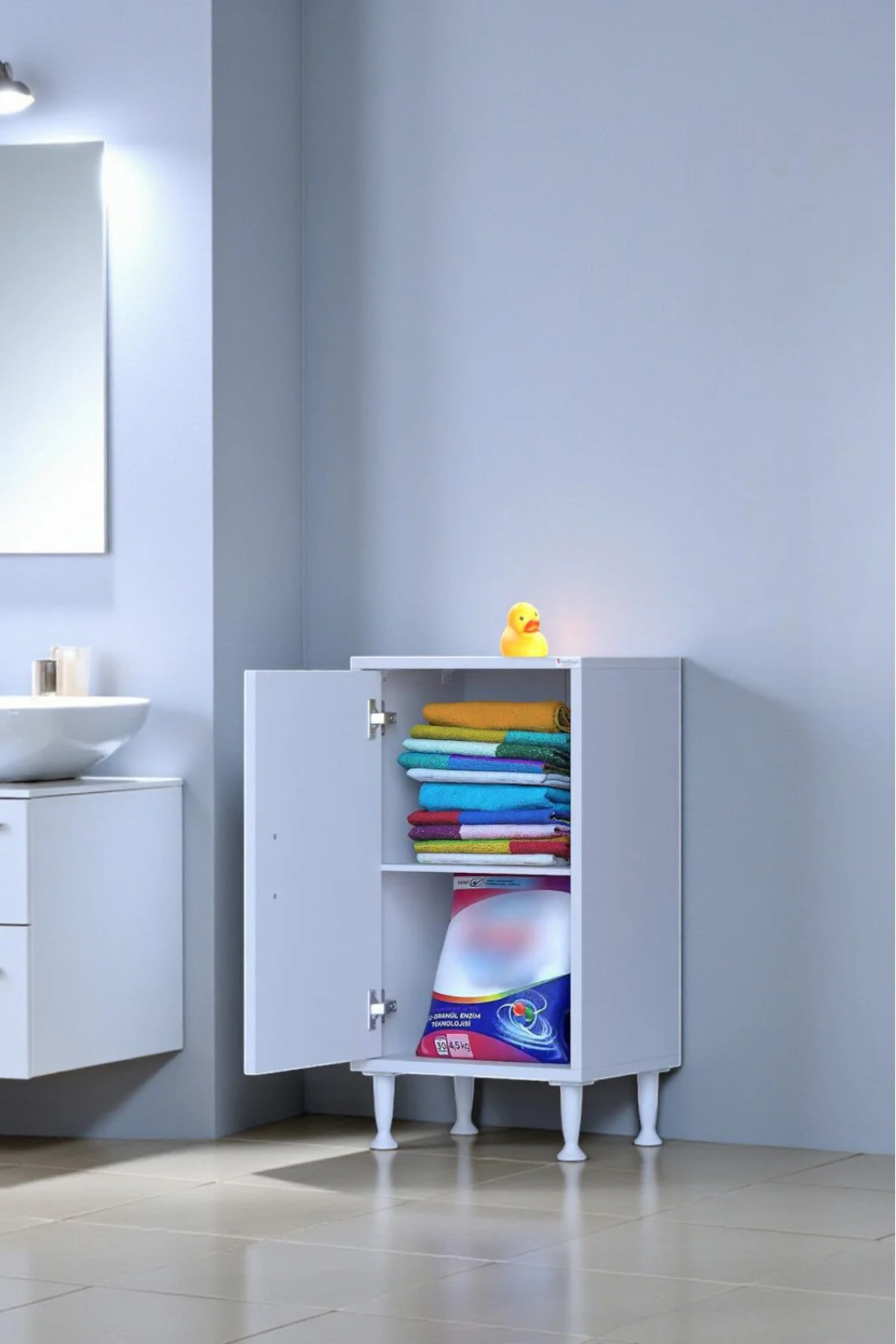 Arden 45 cm Beyaz 2 Bölmeli Banyo Düzenleyici Dolap 1 Raflı Çok A