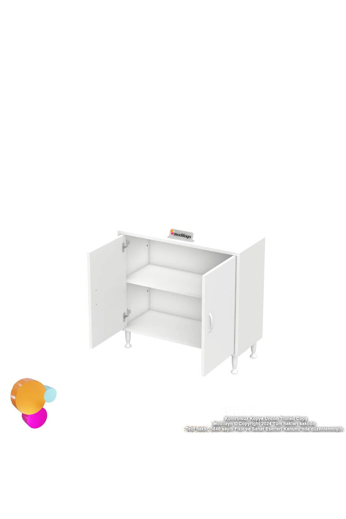 Arden 70 cm Beyaz 2 Bölmeli Banyo Düzenleyici Dolap 1 Raflı Çok A