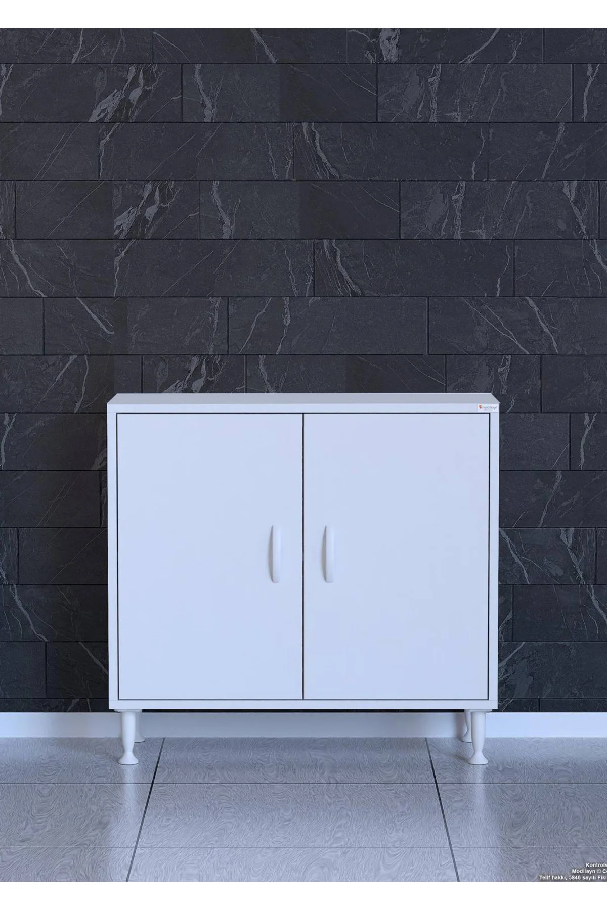 Arden 70 cm Beyaz 2 Bölmeli Banyo Düzenleyici Dolap 1 Raflı Çok A