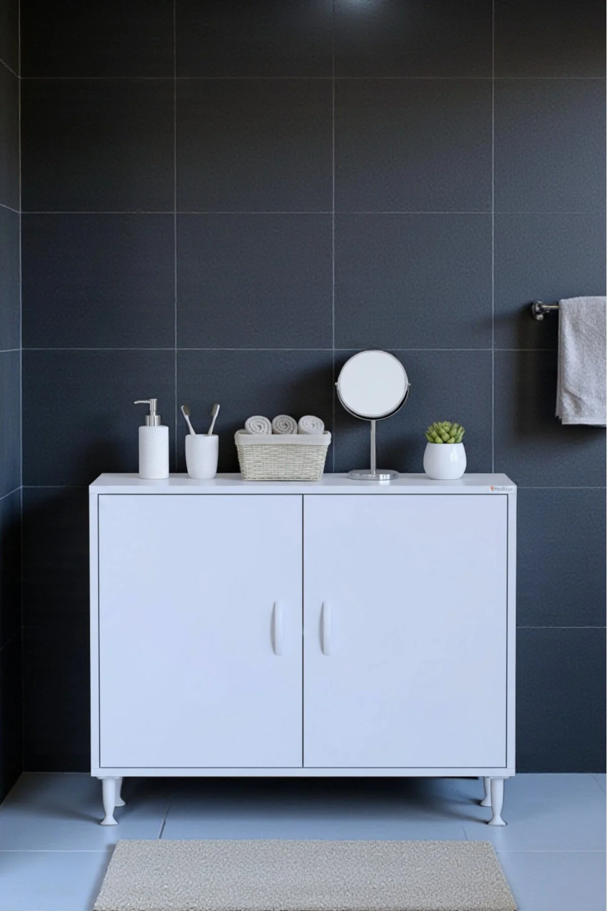 Arden 90 cm Beyaz 2 Bölmeli Banyo Düzenleyici Dolap 1 Raflı Çok A Arden 90 cm Beyaz 2 Bölmeli Banyo Düzenleyici Dolap 1 Raflı Çok A