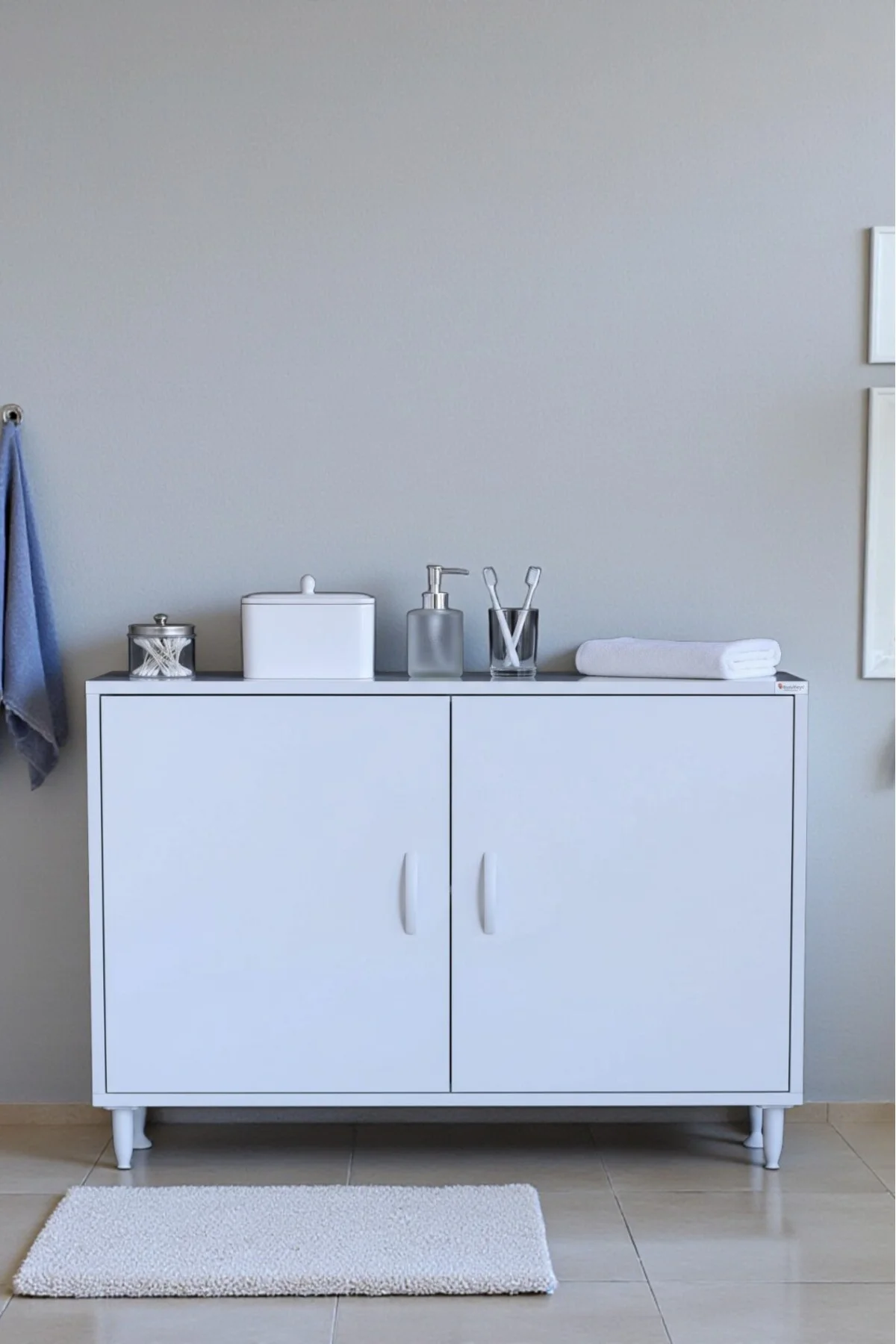 Arden 95 cm Beyaz 2 Bölmeli Banyo Düzenleyici Dolap 1 Raflı Çok A Arden 95 cm Beyaz 2 Bölmeli Banyo Düzenleyici Dolap 1 Raflı Çok A