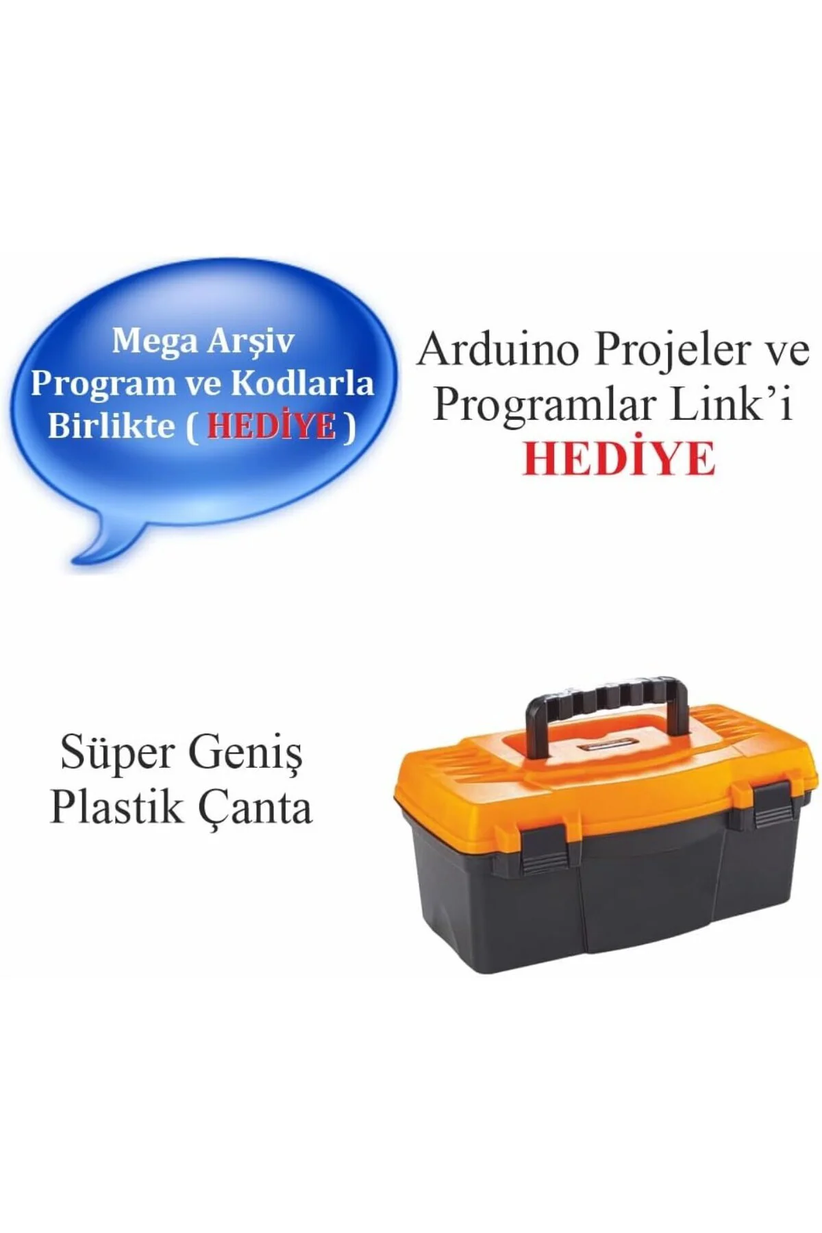 Arduino ile Uyumlu Öğreniyorum Seti - UNO R3 (CH340 Çip) - 46 Çeş