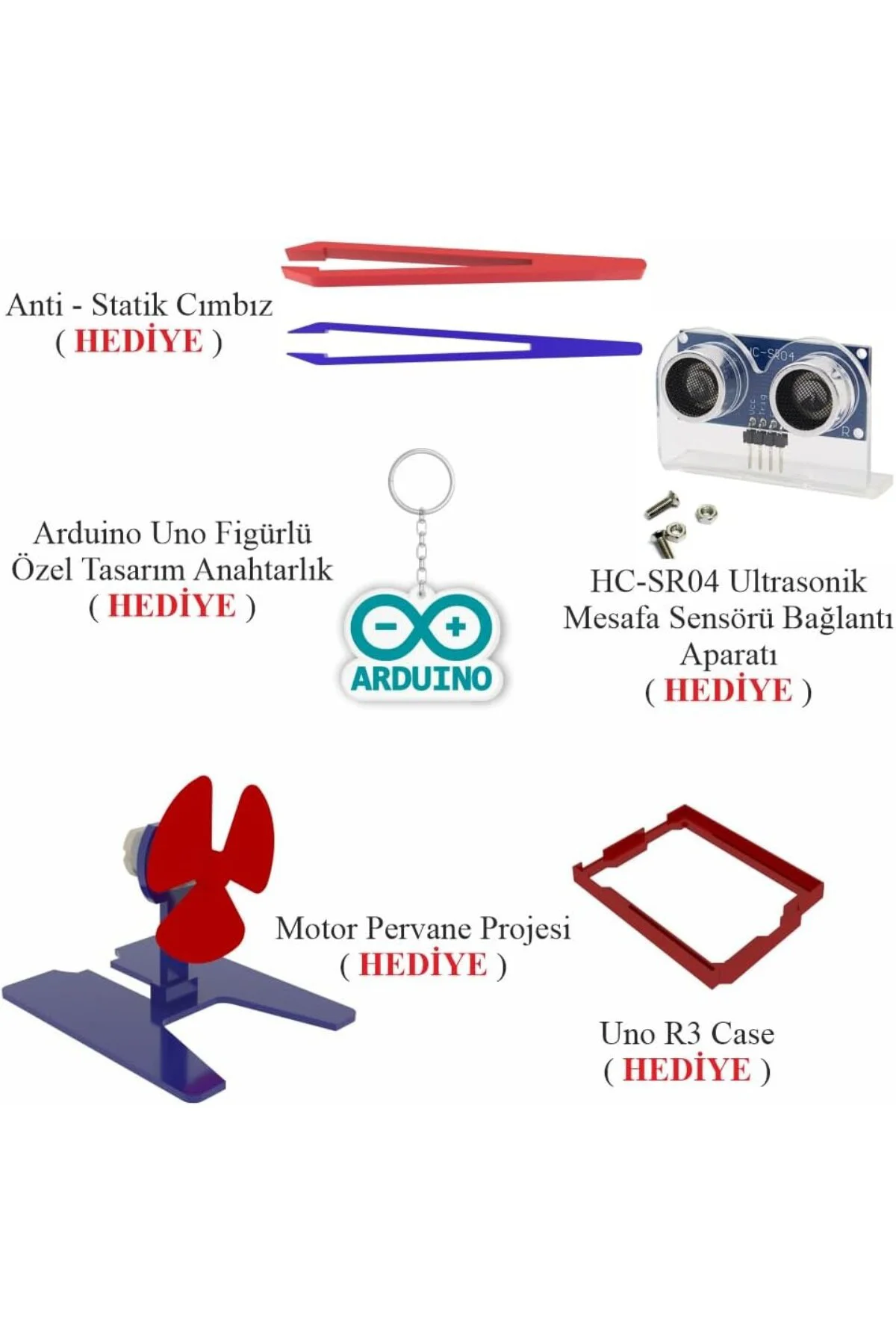 Arduino ile Uyumlu Öğreniyorum Seti - UNO R3 (CH340 Çip) - 46 Çeş