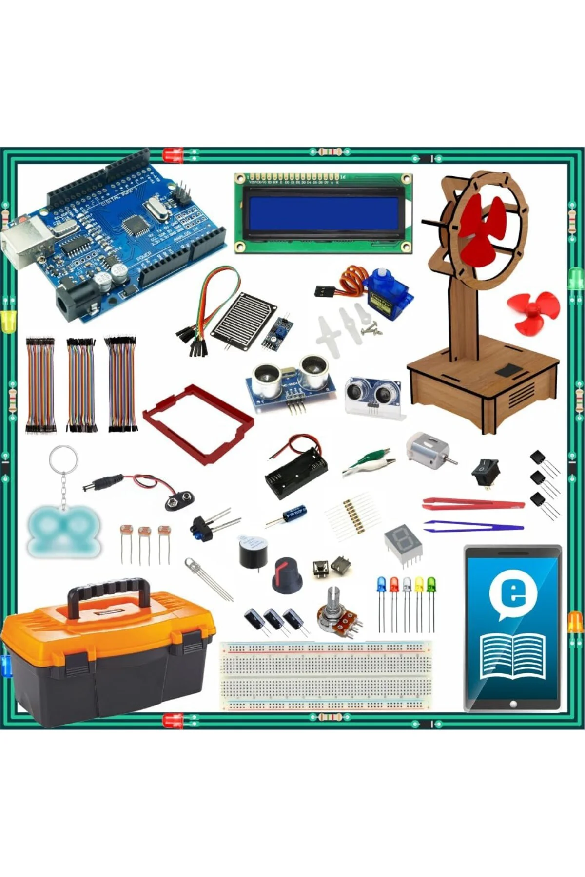 Arduino ile Uyumlu Pervane Projeli Başlangıç Seti - UNO R3-80 Çeş