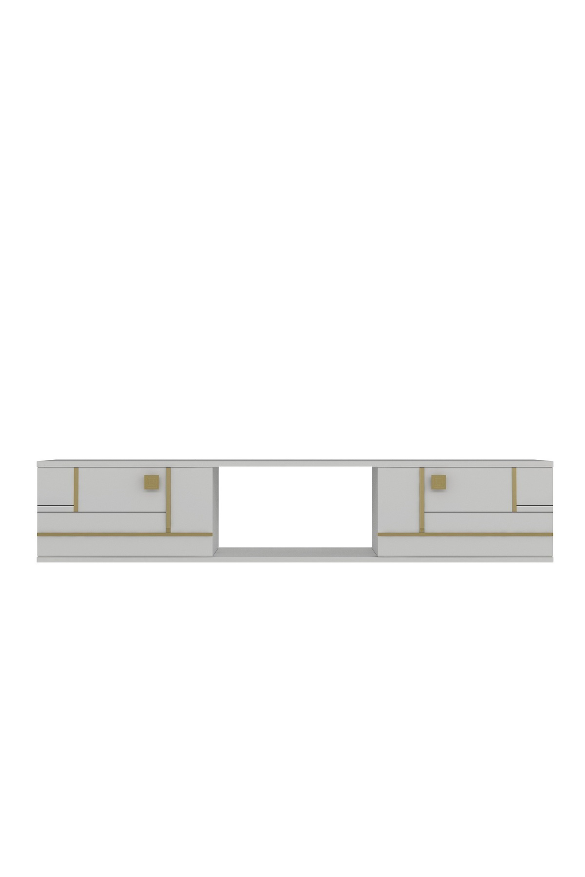 Cantek Dizayn Aredamct Duvara Montaj Tv Sehpasi Beyaz-Altin