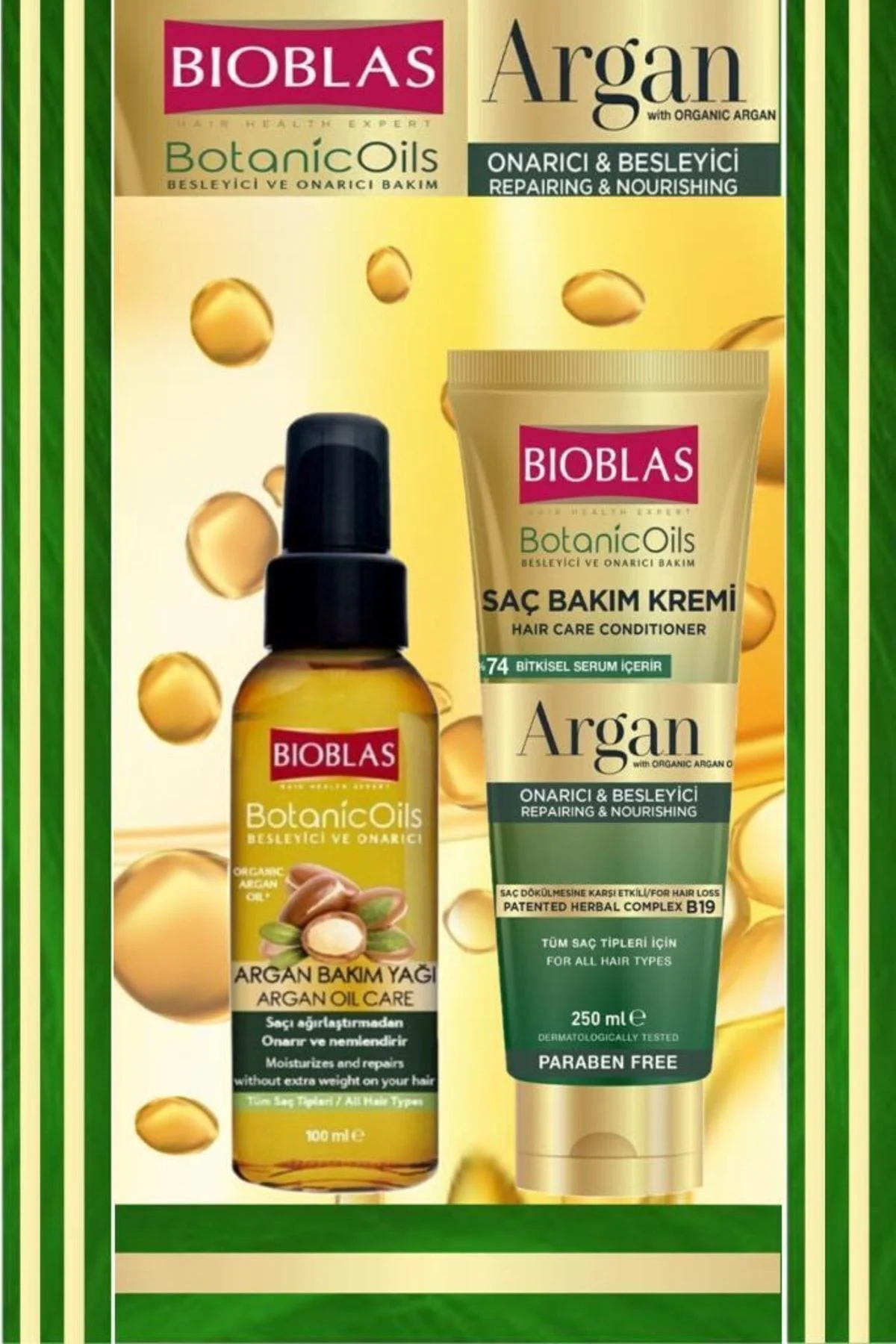 Argan Bakım Yağı 100 Ml&argan Saç Bakım Kremi 250 Ml