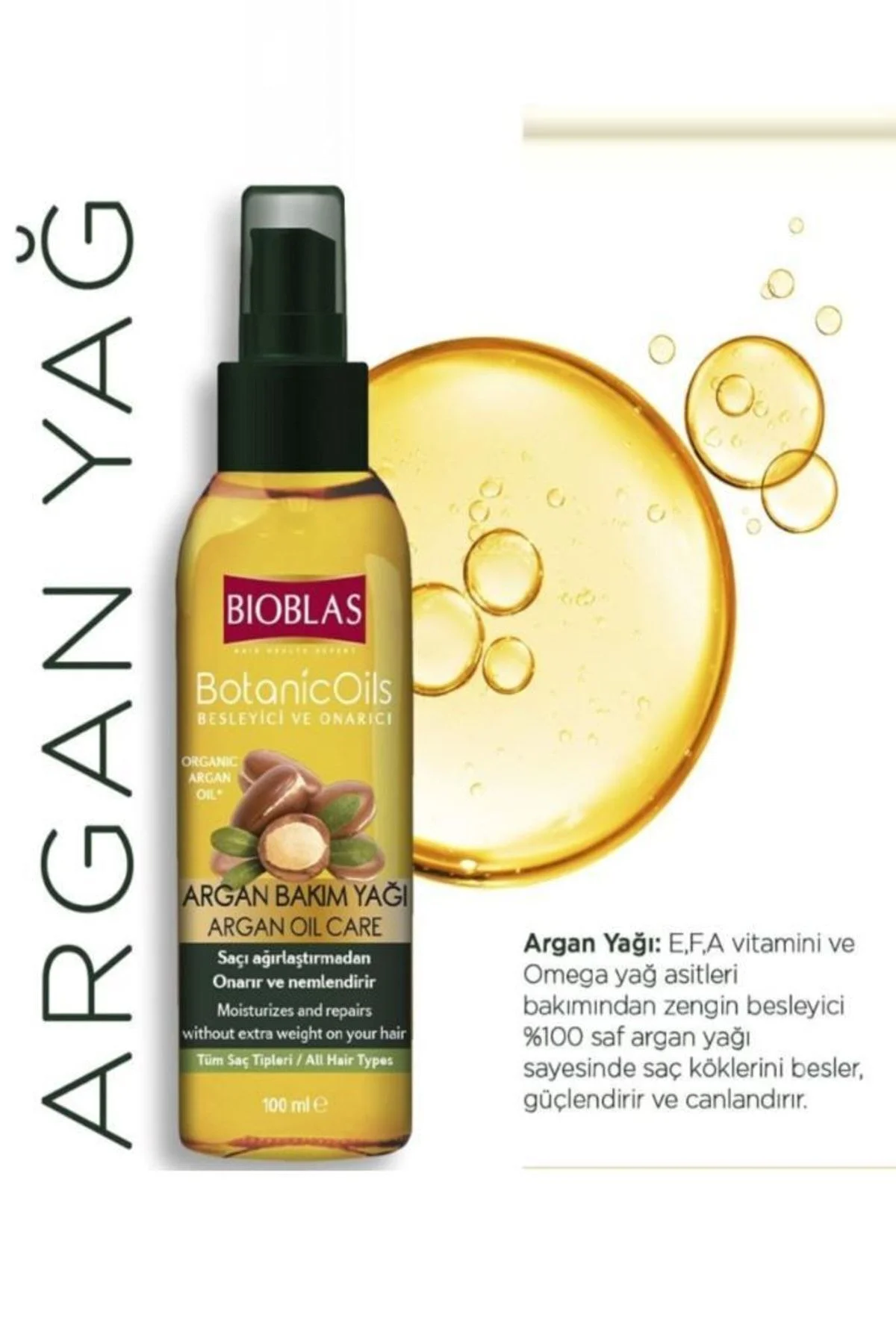 Argan Bakım Yağı 100 Ml&argan Saç Bakım Kremi 250 Ml