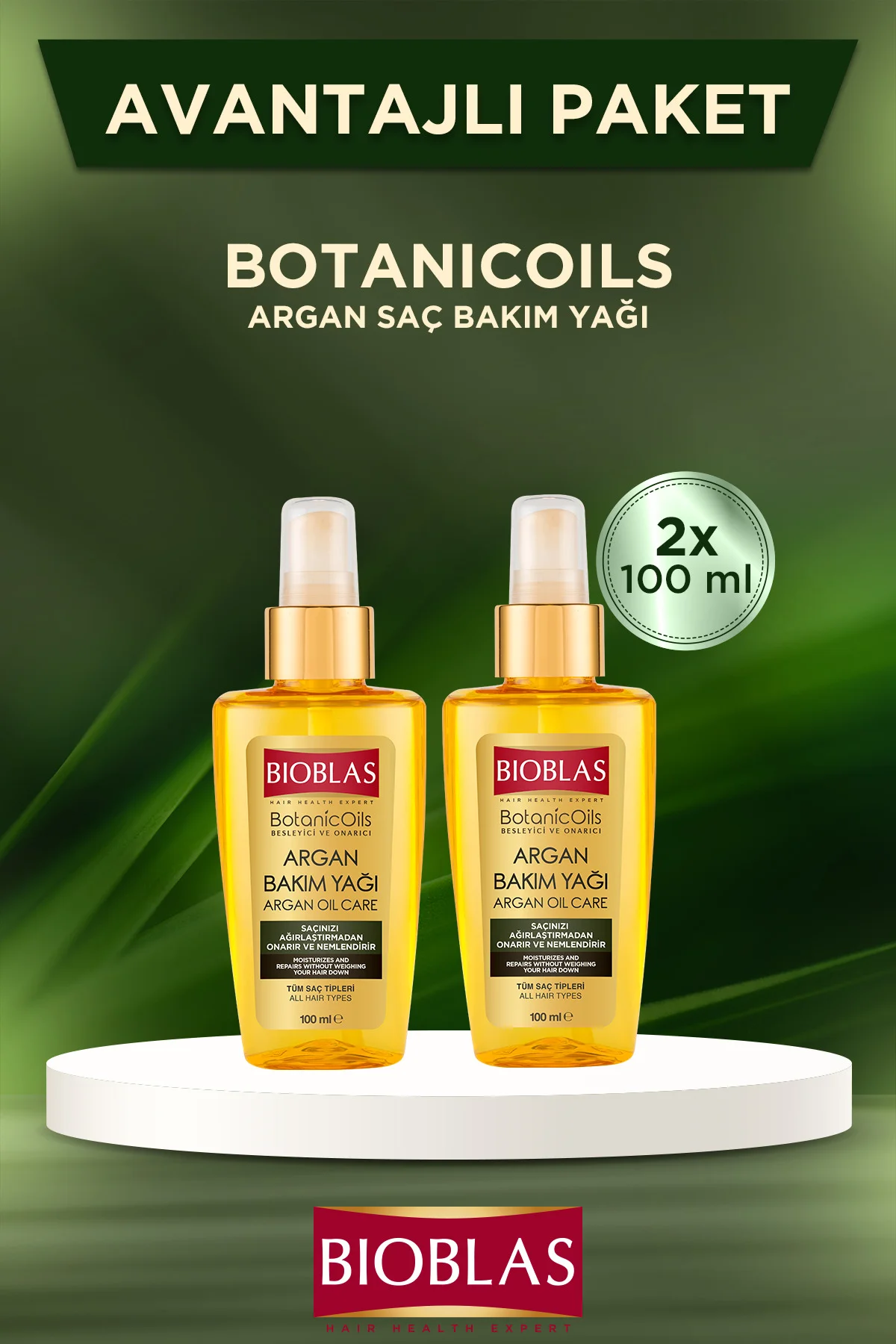 Argan Saç Bakım Yağı 100 ml X 2 Adet Argan Saç Bakım Yağı 100 ml X 2 Adet