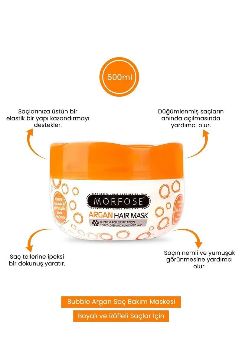 Argan Saç Maskesi 500 ML - Boyalı ve Röfleli Saçlar İçin Besleyici Bakım Fiyatı, Yorumları ve Özellikleri
