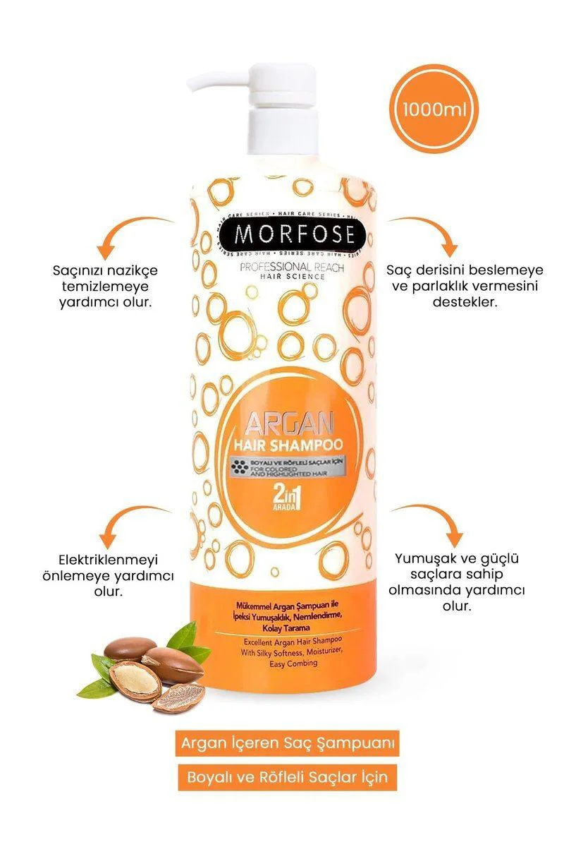 Argan Şampuan 1000 ML - Boyalı ve Röfleli Saçlar İçin Fiyatı, Yorumları ve Özellikleri