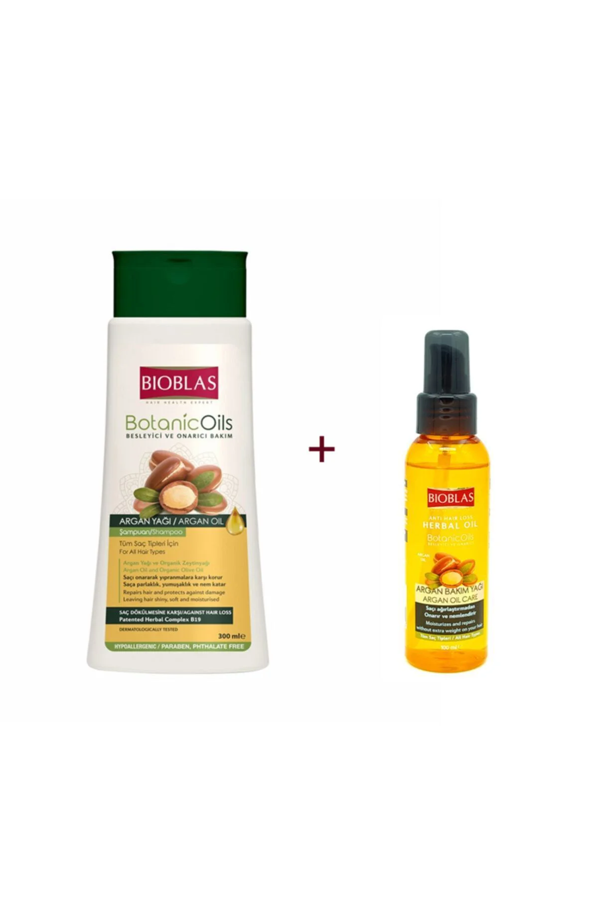 Argan Şampuan 300 ml Serum Argan Bakım Yağı 100 ml