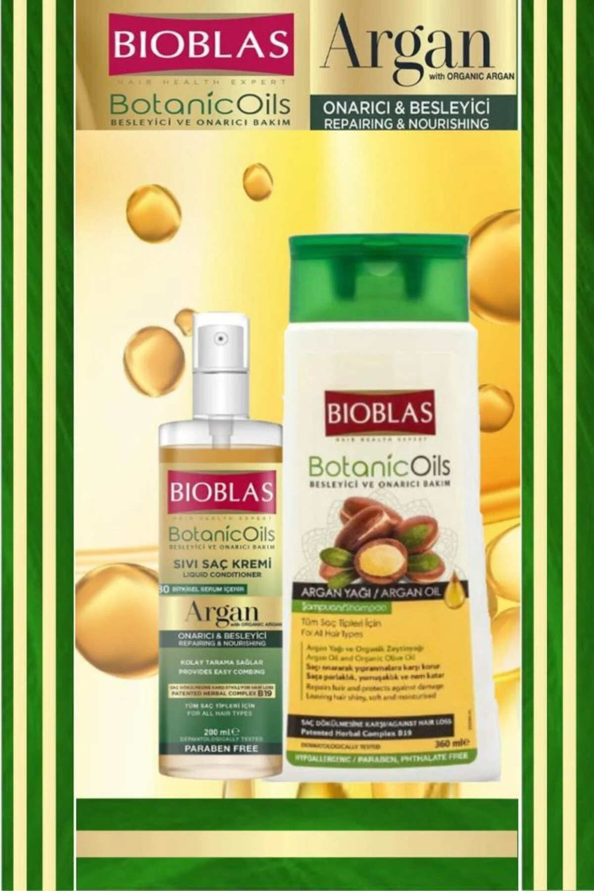 Argan Şampuan 360 Ml & Argan Sıvı Saç Kremi 200 Ml Argan Şampuan 360 Ml & Argan Sıvı Saç Kremi 200 Ml