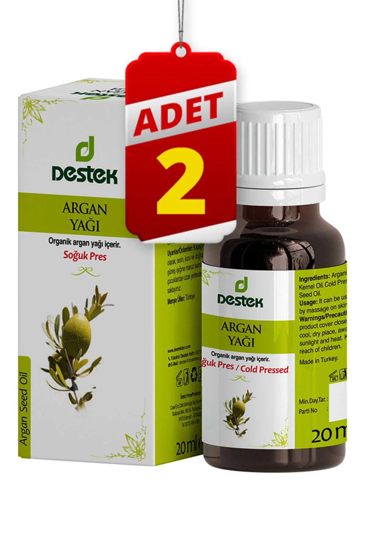 Argan Yağı 20 Ml (2 Adet) Fiyatı, Yorumları ve Özellikleri