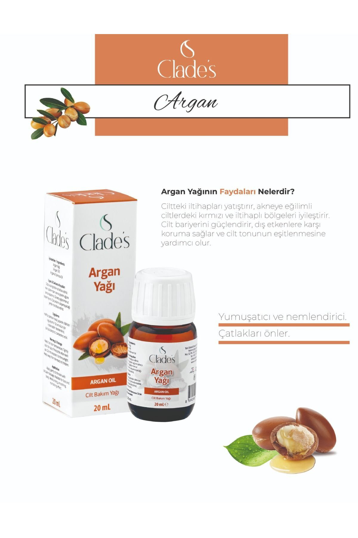 Argan Yağı 20 Ml - Cilt Bakım Yağı Argan Oil