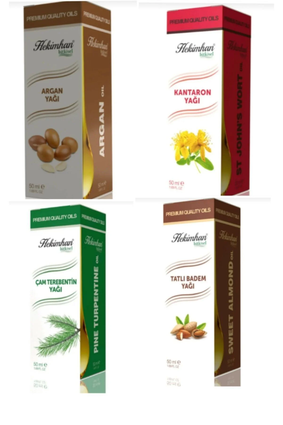 Argan Yağı 50 ml Çam Terebentin 50 ml Kantaron 50 ml Ve Tatlı Bad