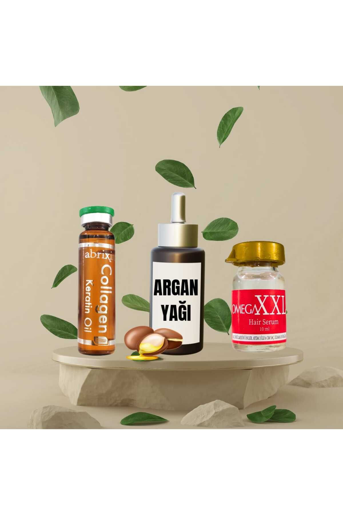 Abrixim Argan Yağı Destekli Saç Bakım Seti Collegen Keratin Ve Xxxl Serum