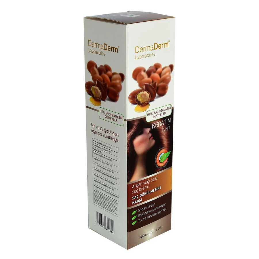Argan Yağı Özlü Saç Kremi Keratinli (Tuz ve Paraben İçermez) 500 